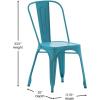 Flash Furniture Perry Commercial Grade Black-Antique Gold Metal Indoor-Outdoor Stackable Chair(Distressed Blue)