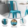Flash Furniture Perry Commercial Grade Black-Antique Gold Metal Indoor-Outdoor Stackable Chair(Distressed Blue)
