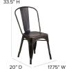Flash Furniture Perry Commercial Grade Black-Antique Gold Metal Indoor-Outdoor Stackable Chair(Distressed Copper)