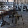 Flash Furniture Perry Commercial Grade Black-Antique Gold Metal Indoor-Outdoor Stackable Chair(Distressed Copper)