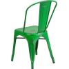 Flash Furniture Perry Commercial Grade Black-Antique Gold Metal Indoor-Outdoor Stackable Chair(Distressed Green)