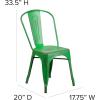 Flash Furniture Perry Commercial Grade Black-Antique Gold Metal Indoor-Outdoor Stackable Chair(Distressed Green)