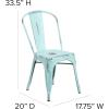 Flash Furniture Perry Commercial Grade Black-Antique Gold Metal Indoor-Outdoor Stackable Chair(Distressed Green-blue)