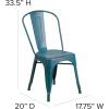Flash Furniture Perry Commercial Grade Black-Antique Gold Metal Indoor-Outdoor Stackable Chair(Distressed Kelly Blue-teal)