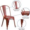 Flash Furniture Perry Commercial Grade Black-Antique Gold Metal Indoor-Outdoor Stackable Chair(Distressed Kelly Red)