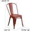 Flash Furniture Perry Commercial Grade Black-Antique Gold Metal Indoor-Outdoor Stackable Chair(Distressed Kelly Red)