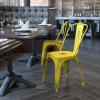 Flash Furniture Perry Commercial Grade Black-Antique Gold Metal Indoor-Outdoor Stackable Chair(Distressed Yellow)