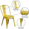 Flash Furniture Perry Commercial Grade Black-Antique Gold Metal Indoor-Outdoor Stackable Chair(Distressed Yellow)