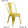 Flash Furniture Perry Commercial Grade Black-Antique Gold Metal Indoor-Outdoor Stackable Chair(Distressed Yellow)