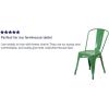 Flash Furniture Perry Commercial Grade Black-Antique Gold Metal Indoor-Outdoor Stackable Chair(Green)