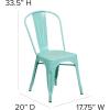 Flash Furniture Perry Commercial Grade Black-Antique Gold Metal Indoor-Outdoor Stackable Chair(Mint Green)