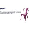 Flash Furniture Perry Commercial Grade Black-Antique Gold Metal Indoor-Outdoor Stackable Chair(Purple)