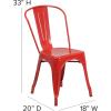 Flash Furniture Perry Commercial Grade Black-Antique Gold Metal Indoor-Outdoor Stackable Chair(Red)