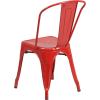 Flash Furniture Perry Commercial Grade Black-Antique Gold Metal Indoor-Outdoor Stackable Chair(Red)