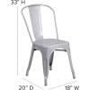 Flash Furniture Perry Commercial Grade Black-Antique Gold Metal Indoor-Outdoor Stackable Chair(Silver)