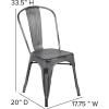 Flash Furniture Perry Commercial Grade Black-Antique Gold Metal Indoor-Outdoor Stackable Chair(Silver Gray)
