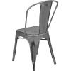 Flash Furniture Perry Commercial Grade Black-Antique Gold Metal Indoor-Outdoor Stackable Chair(Silver Gray)