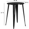 Flash Furniture Philip Commercial Grade 30″ Round Black Metal Indoor-Outdoor Bar Height Table(Black)