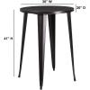 Flash Furniture Philip Commercial Grade 30″ Round Black Metal Indoor-Outdoor Bar Height Table(Black-antique Gold)