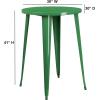 Flash Furniture Philip Commercial Grade 30″ Round Black Metal Indoor-Outdoor Bar Height Table(Green)