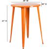 Flash Furniture Philip Commercial Grade 30″ Round Black Metal Indoor-Outdoor Bar Height Table(Orange)