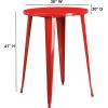 Flash Furniture Philip Commercial Grade 30″ Round Black Metal Indoor-Outdoor Bar Height Table(Red)