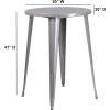 Flash Furniture Philip Commercial Grade 30″ Round Black Metal Indoor-Outdoor Bar Height Table(Silver)