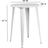 Flash Furniture Philip Commercial Grade 30″ Round Black Metal Indoor-Outdoor Bar Height Table(White)