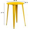 Flash Furniture Philip Commercial Grade 30″ Round Black Metal Indoor-Outdoor Bar Height Table(Yellow)