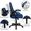 Flash Furniture Porter High Back Black Mesh Ergonomic Swivel Office Chair with Black Frame and Flip-up Arms(Blue)
