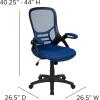 Flash Furniture Porter High Back Black Mesh Ergonomic Swivel Office Chair with Black Frame and Flip-up Arms(Blue)