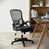 Flash Furniture Porter High Back Black Mesh Ergonomic Swivel Office Chair with Black Frame and Flip-up Arms(Dark Gray)
