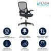 Flash Furniture Porter High Back Black Mesh Ergonomic Swivel Office Chair with Black Frame and Flip-up Arms(Dark Gray)