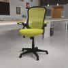 Flash Furniture Porter High Back Black Mesh Ergonomic Swivel Office Chair with Black Frame and Flip-up Arms(Green)