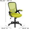 Flash Furniture Porter High Back Black Mesh Ergonomic Swivel Office Chair with Black Frame and Flip-up Arms(Green)