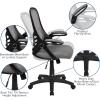 Flash Furniture Porter High Back Black Mesh Ergonomic Swivel Office Chair with Black Frame and Flip-up Arms(Light Gray)