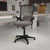 Flash Furniture Porter High Back Black Mesh Ergonomic Swivel Office Chair with Black Frame and Flip-up Arms(Light Gray)