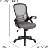 Flash Furniture Porter High Back Black Mesh Ergonomic Swivel Office Chair with Black Frame and Flip-up Arms(Light Gray)