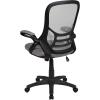 Flash Furniture Porter High Back Black Mesh Ergonomic Swivel Office Chair with Black Frame and Flip-up Arms(Light Gray)
