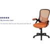 Flash Furniture Porter High Back Black Mesh Ergonomic Swivel Office Chair with Black Frame and Flip-up Arms(Orange)