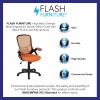 Flash Furniture Porter High Back Black Mesh Ergonomic Swivel Office Chair with Black Frame and Flip-up Arms(Orange)