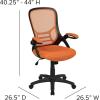 Flash Furniture Porter High Back Black Mesh Ergonomic Swivel Office Chair with Black Frame and Flip-up Arms(Orange)