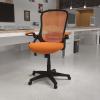Flash Furniture Porter High Back Black Mesh Ergonomic Swivel Office Chair with Black Frame and Flip-up Arms(Orange)
