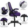 Flash Furniture Porter High Back Black Mesh Ergonomic Swivel Office Chair with Black Frame and Flip-up Arms(Purple)