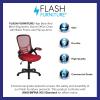 Flash Furniture Porter High Back Black Mesh Ergonomic Swivel Office Chair with Black Frame and Flip-up Arms(Red)
