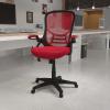 Flash Furniture Porter High Back Black Mesh Ergonomic Swivel Office Chair with Black Frame and Flip-up Arms(Red)