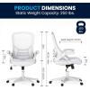 Flash Furniture Porter High Back Black Mesh Ergonomic Swivel Office Chair with Black Frame and Flip-up Arms(White)