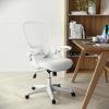Flash Furniture Porter High Back Black Mesh Ergonomic Swivel Office Chair with Black Frame and Flip-up Arms(White)