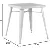 Flash Furniture Prince Commercial Grade 23.75″ Square White Metal Indoor-Outdoor Table(White)