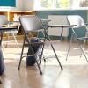Flash Furniture Ralph Premium Steel Folding Chair with Left Handed Tablet Arm(Set of 1)